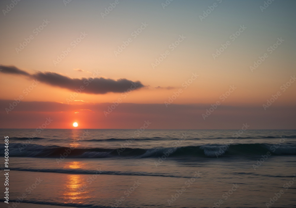 Sunset Over Calm Ocean Waves Sunset Over Calm Ocean Waves
