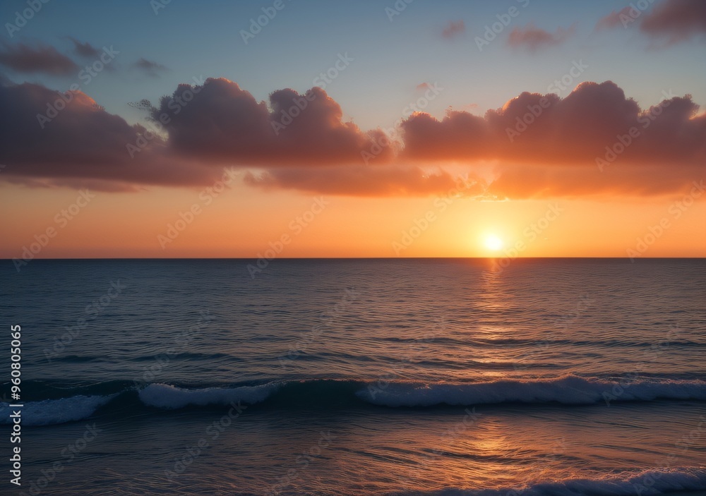 Sunset Over Calm Ocean Waves Sunset Over Calm Ocean Waves
