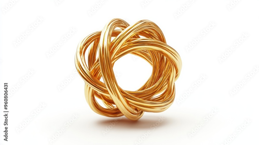The Gold Torus is shown in multiple projections, isolated on a white background. elegant style featuring a realistic 3D primitives model in gold The Gold Torus is shown in multiple projections, isolated on a white background. elegant style featuring a realistic 3D primitives model in gold