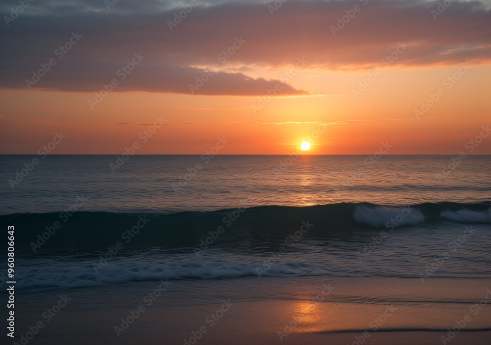 Sunset Over Calm Ocean Waves Sunset Over Calm Ocean Waves
