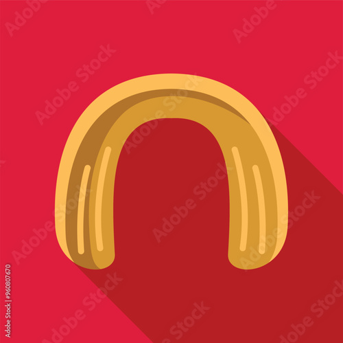 Golden mouth guard lying on a red background, designed for boxing and contact sports, emphasizing the concept of protection