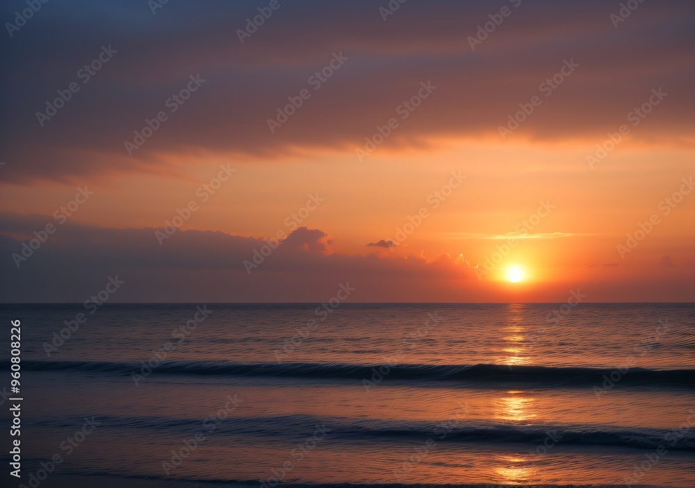 Sunset Over Calm Ocean Waves Sunset Over Calm Ocean Waves