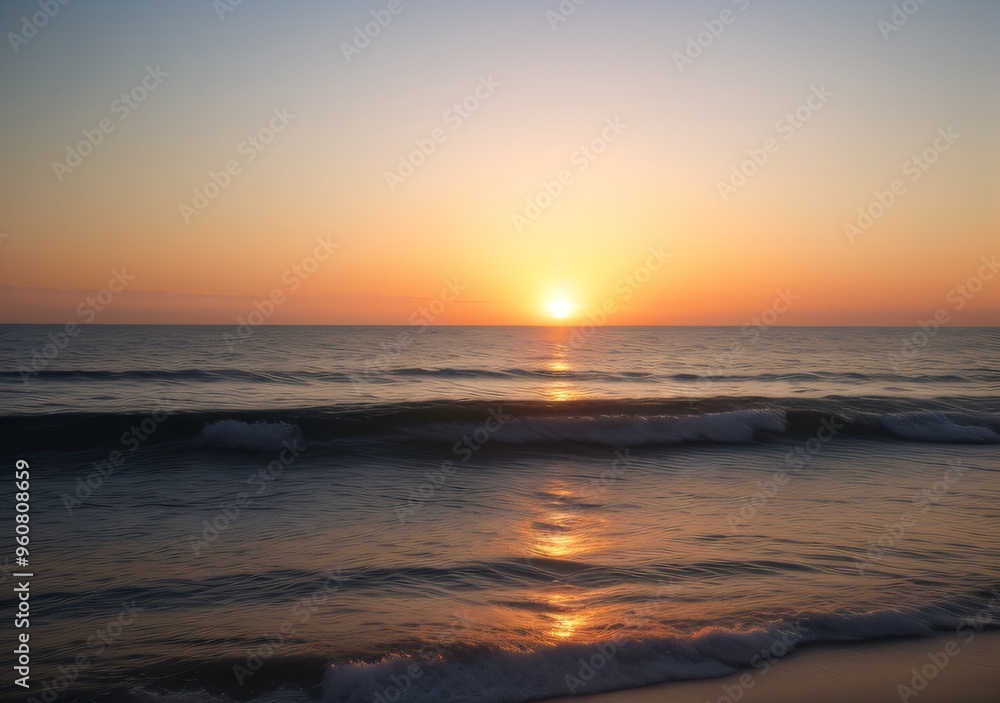Sunset Over Calm Ocean Waves Sunset Over Calm Ocean Waves