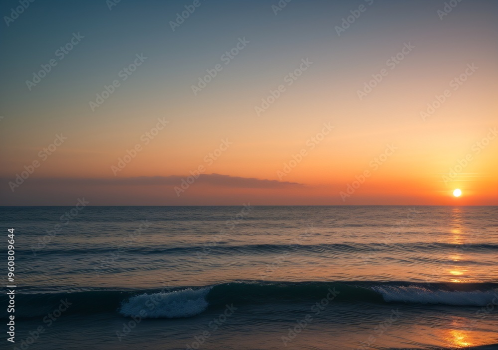 Sunset Over Calm Ocean Waves Sunset Over Calm Ocean Waves