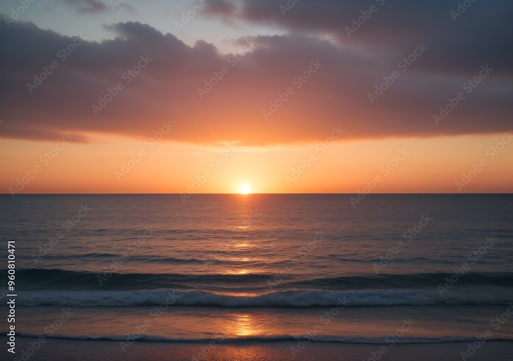 Sunset Over Calm Ocean Waves Sunset Over Calm Ocean Waves