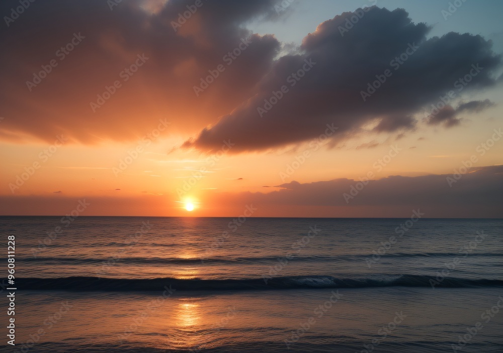 Sunset Over Calm Ocean Waves Sunset Over Calm Ocean Waves