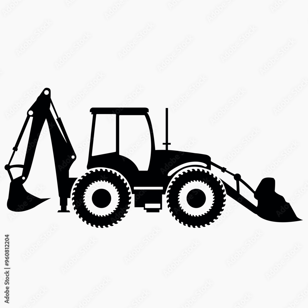 Fototapeta premium Backhoe Loader Icon symbol, and vector, Can be used for web, print, and mobile