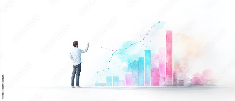 A professional confidently marking a milestone on a large progress chart, representing the steady evolution of their career towards victory and target achievements