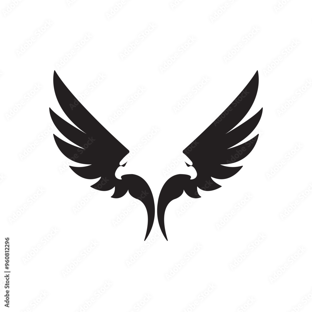Obraz premium Black Eagle Vector Drawing for web and mobile print,eagle vector drawing