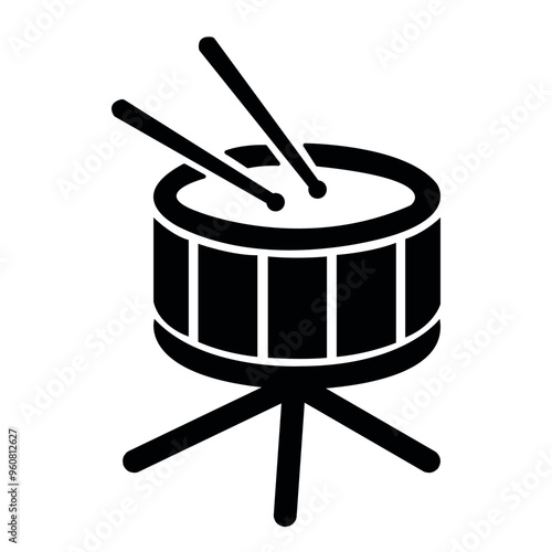 Drum Icon, symbol, and vector, Can be used for web, print, and mobile