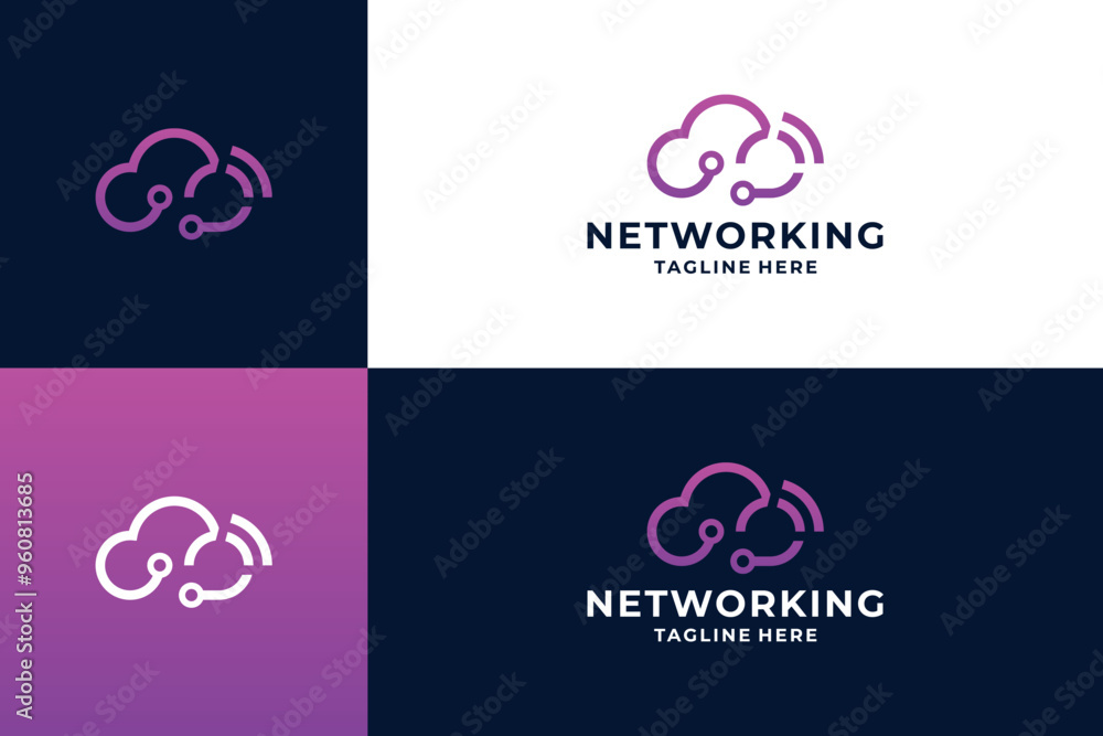 cloud networking logo design. Cloud internet connection logo cloud networking logo design. Cloud internet connection logo
