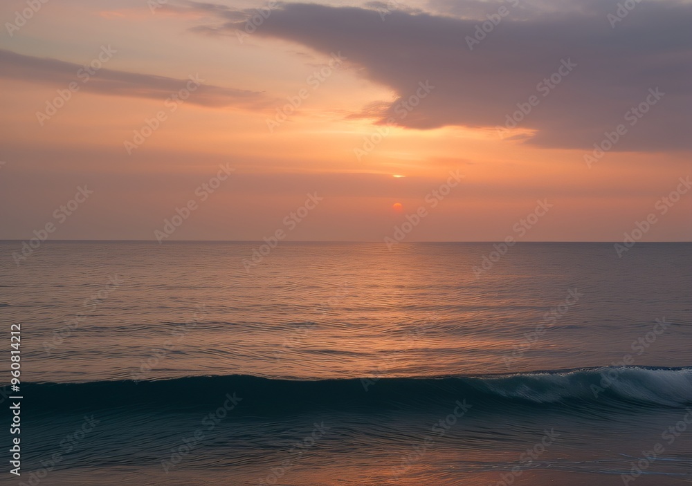 Obraz premium Sunset Over Calm Ocean Waves