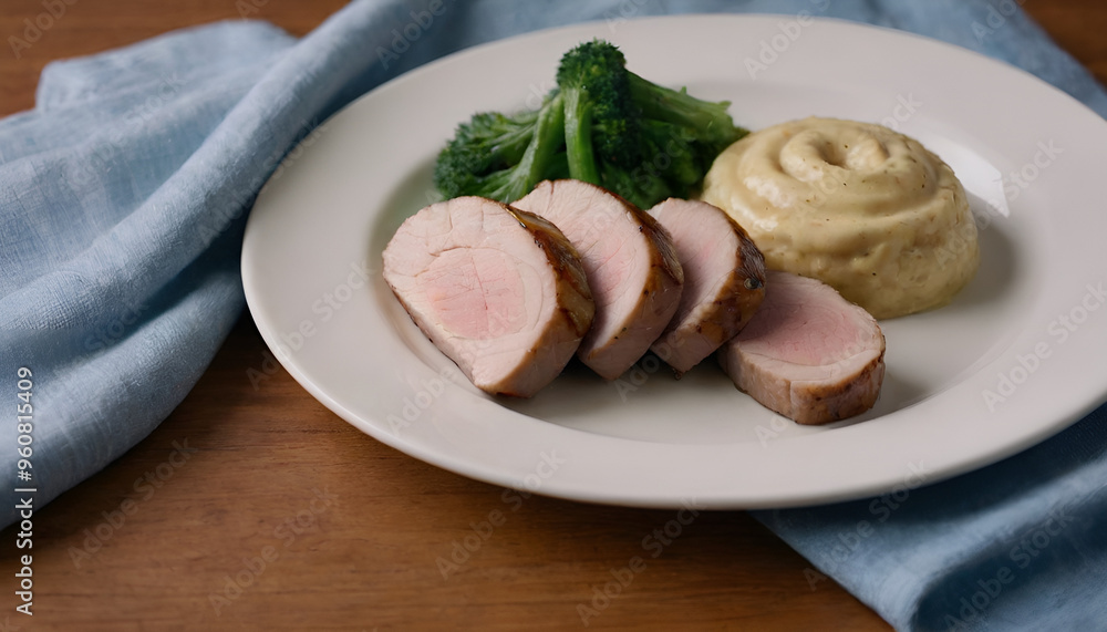 honey mustard pork tenderloin on a plate honey mustard pork tenderloin on a plate