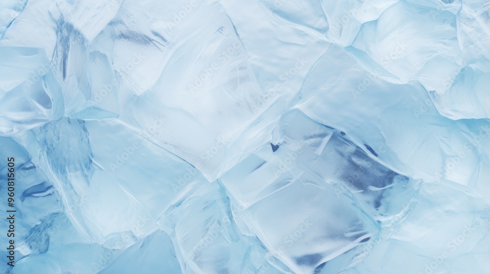Obraz premium A close-up view of clear ice cubes, showcasing their texture and transparency.