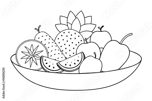  Fruit Bowl Featuring Exotic Rambutan and Starfruit A Tropical Delight photo