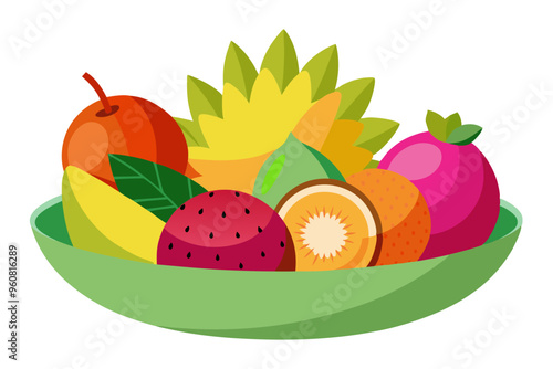  Fruit Bowl Featuring Exotic Rambutan and Starfruit A Tropical Delight photo