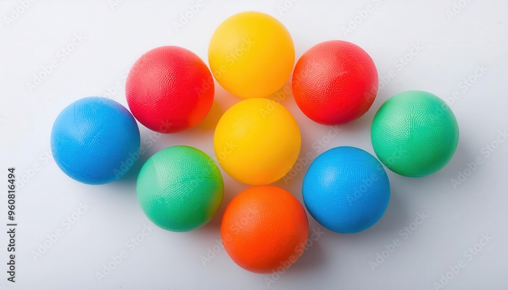 Bright Multicolored Spheres Arranged in a Flower Pattern Bright Multicolored Spheres Arranged in a Flower Pattern
