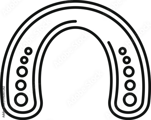 Simple horseshoe icon symbolizing luck and protection, commonly associated with equestrian sports and good fortune