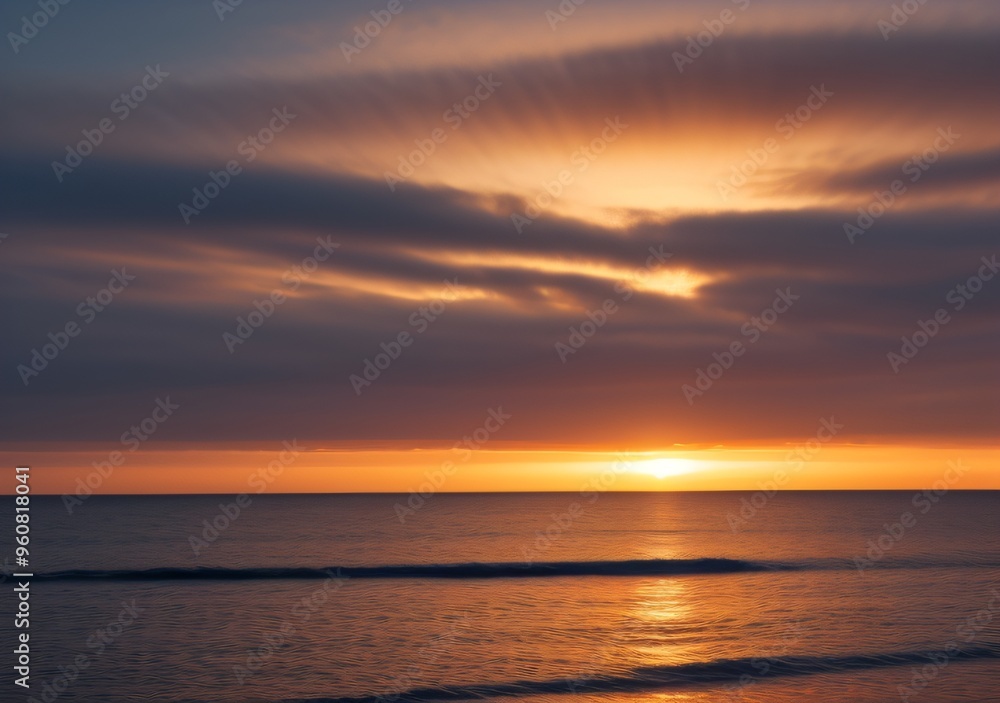 Obraz premium Sunset Over Calm Ocean Waves
