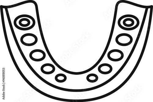 Mouth guard protecting teeth, designed for optimal comfort and impact absorption during sports