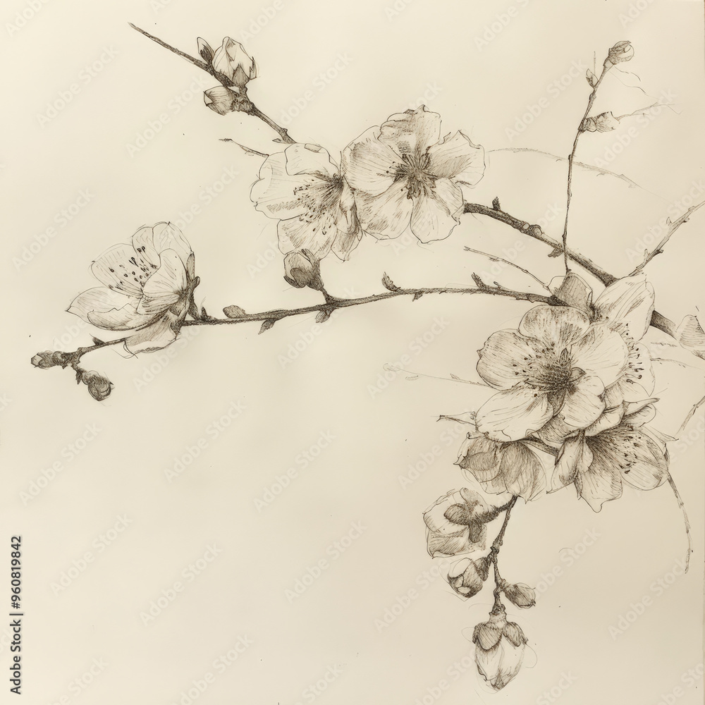 Fototapeta premium flower, vector, leaf, pattern, nature, floral, plant, illustration, design, branch, seamless, decoration, spring, tree, drawing, silhouette, summer, art, ornament, flowers, wallpaper, beauty, black, l
