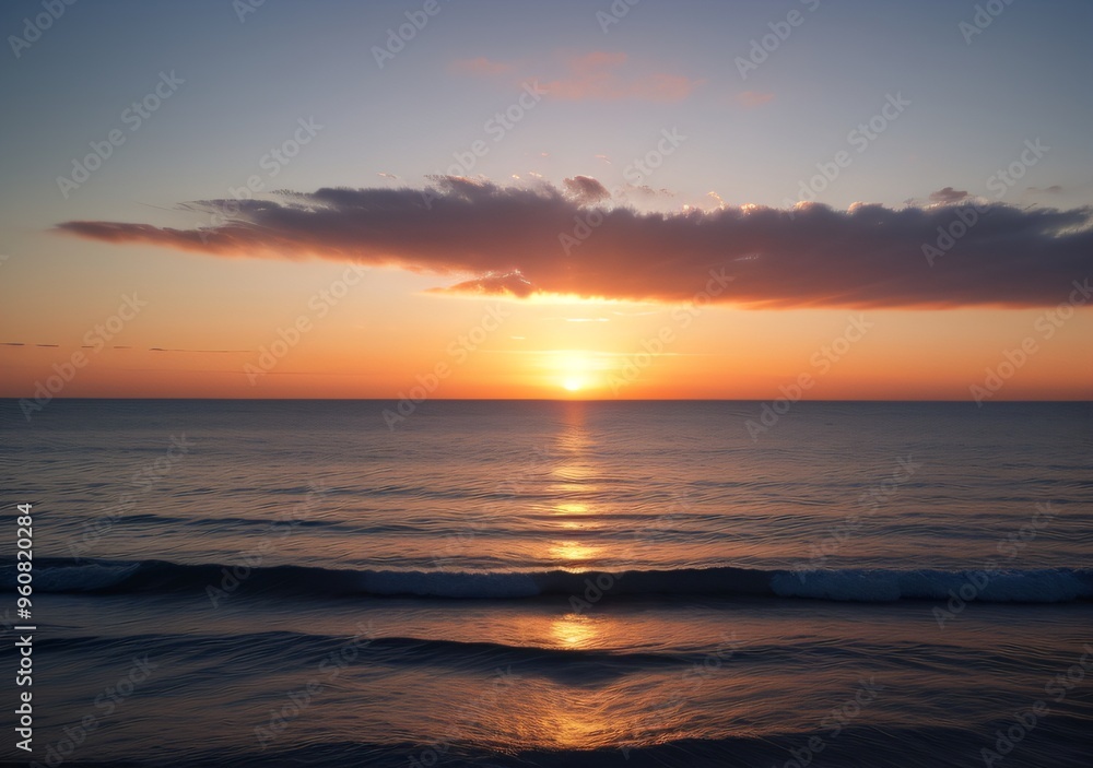Sunset Over Calm Ocean Waves Sunset Over Calm Ocean Waves