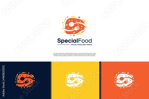 Creative Meat logo, steak logo design