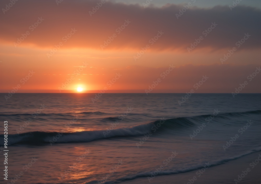 Sunset Over Calm Ocean Waves Sunset Over Calm Ocean Waves