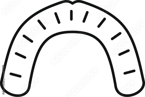 Mouth guard protecting teeth for boxing sports icon in outline style isolated on white background