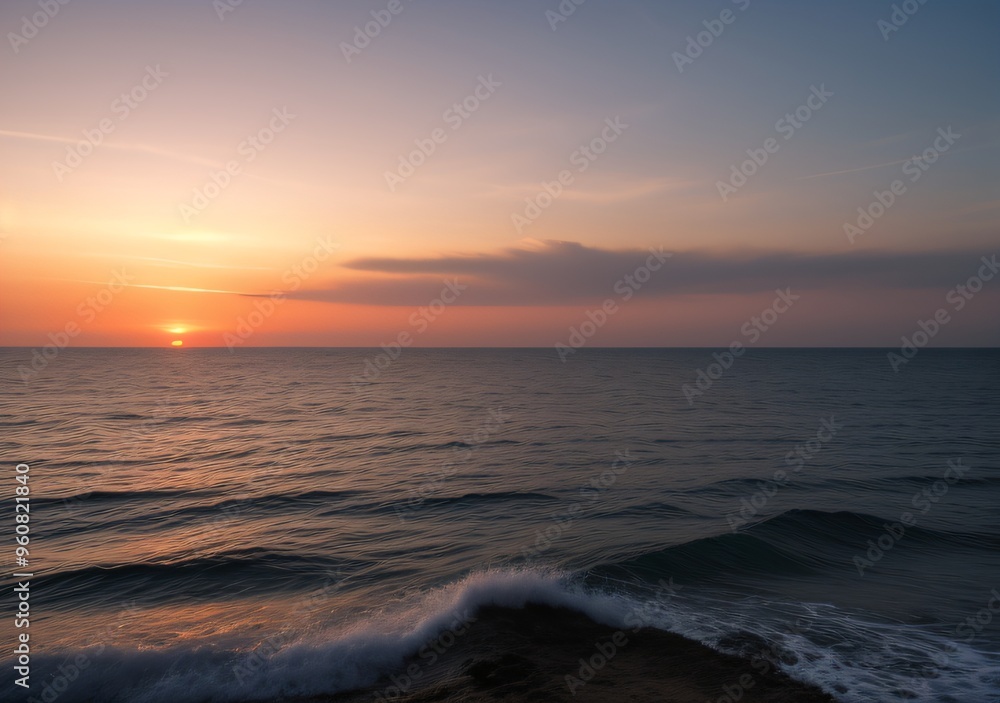 Sunset Over Calm Ocean Waves Sunset Over Calm Ocean Waves