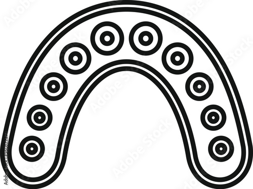 Simple vector of a mouth guard protecting teeth, essential for sports safety