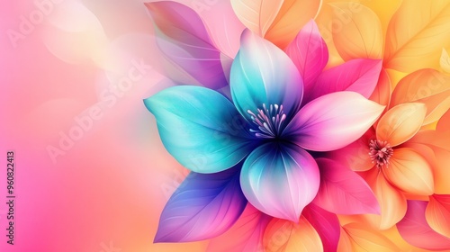 This spring sale background with a beautiful colorful flower is a modern illustration template with banners, wallpaper, invitations, posters, brochures, and vouchers.