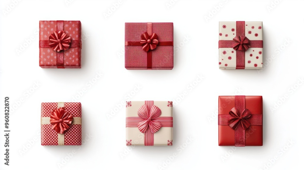 Weihnachten Geschenke set isoliert auf weiÃen Hintergrund, Freisteller. Weihnachten Geschenke set isoliert auf weiÃen Hintergrund, Freisteller.