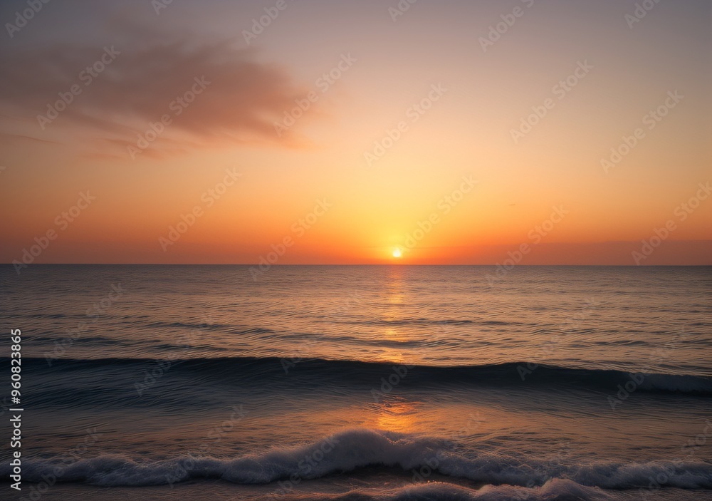 Sunset Over Calm Ocean Waves Sunset Over Calm Ocean Waves