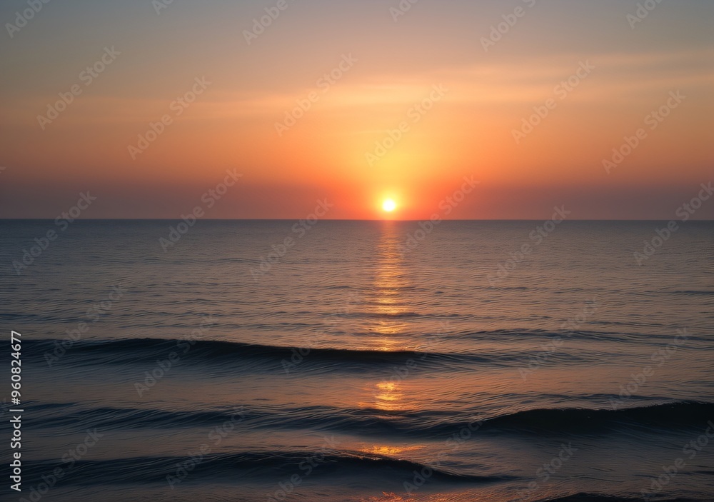 Sunset Over Calm Ocean Waves Sunset Over Calm Ocean Waves
