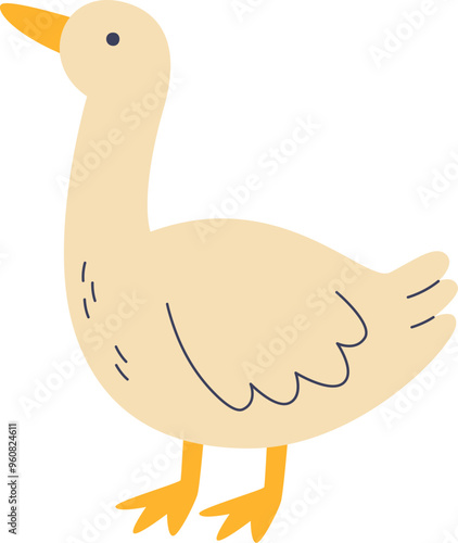 Standing Goose Hand Drawn