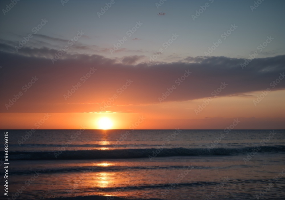 Sunset Over Calm Ocean Waves Sunset Over Calm Ocean Waves