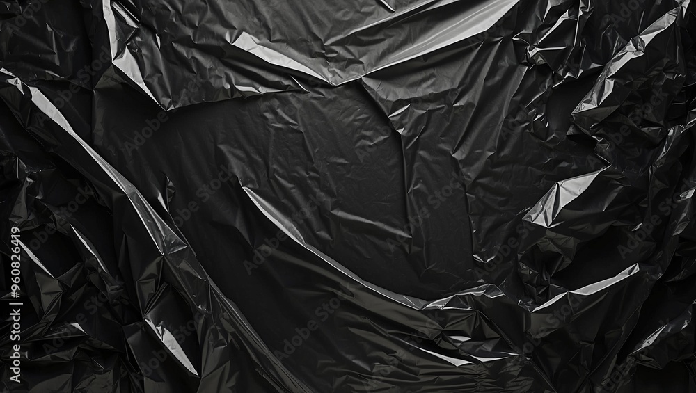 Crumbled black surface with abstract shapes and textures visible Crumbled black surface with abstract shapes and textures visible