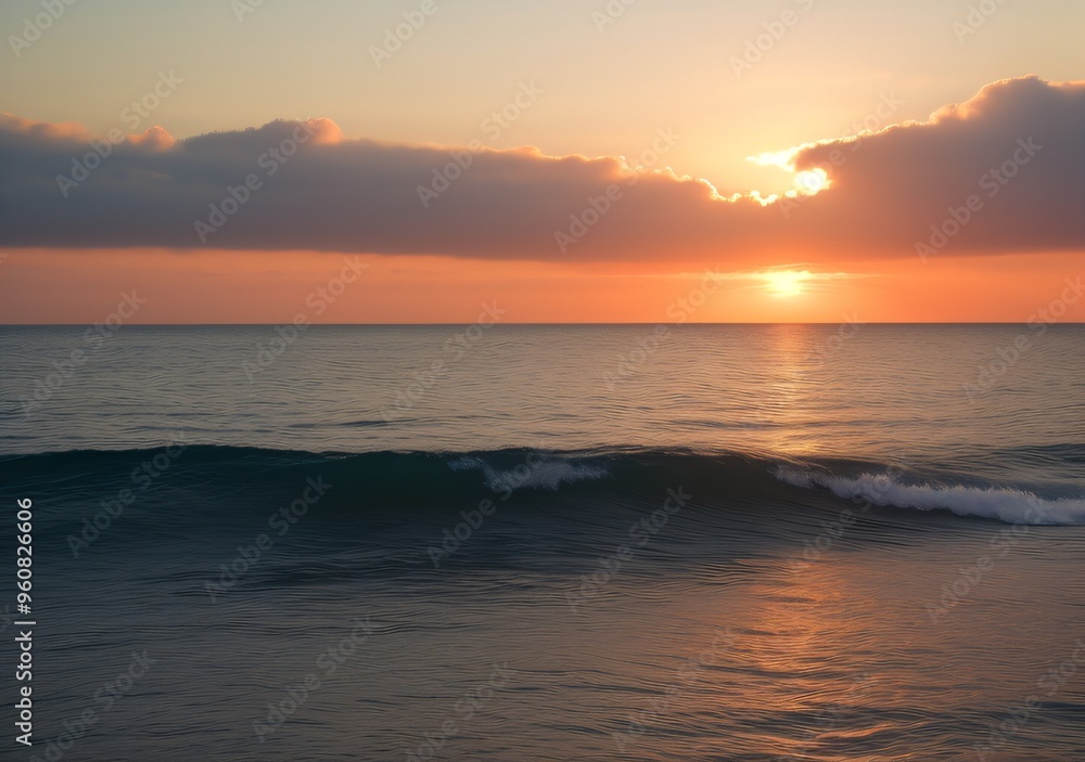 Sunset Over Calm Ocean Waves Sunset Over Calm Ocean Waves