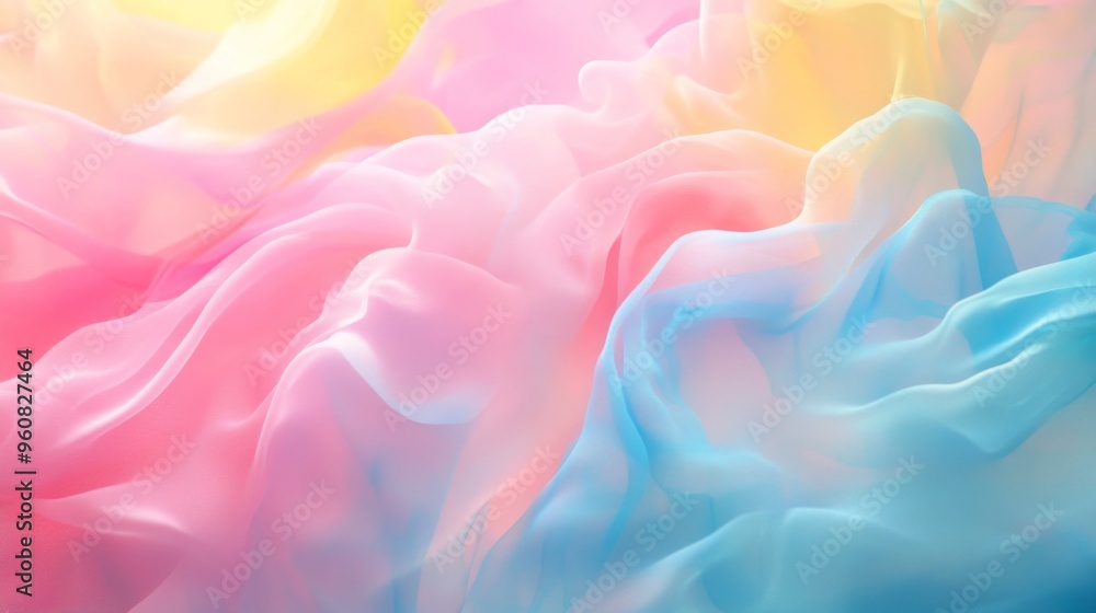 Obraz premium Abstract background of soft, colorful, flowing fabric.
