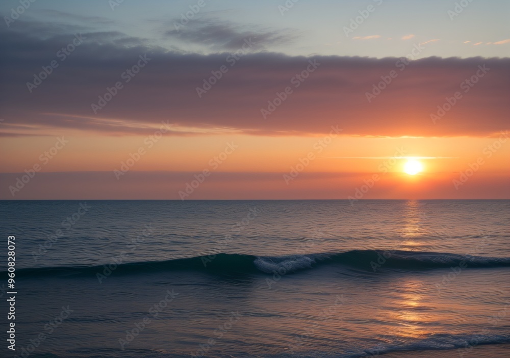 Sunset Over Calm Ocean Waves Sunset Over Calm Ocean Waves