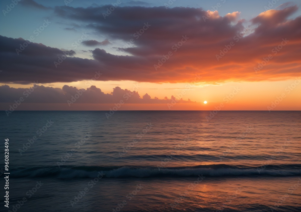 Sunset Over Calm Ocean Waves Sunset Over Calm Ocean Waves