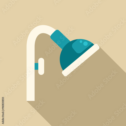 Simple vector illustration of a shower head fixed to the wall, ideal for bathroom and plumbing related designs