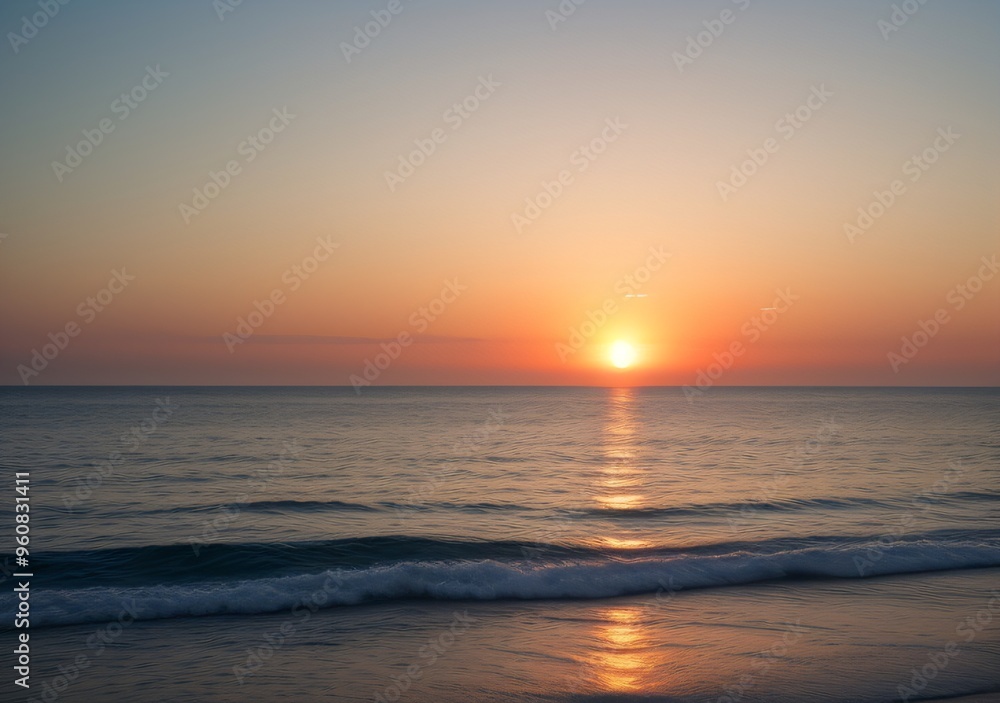 Sunset Over Calm Ocean Waves Sunset Over Calm Ocean Waves