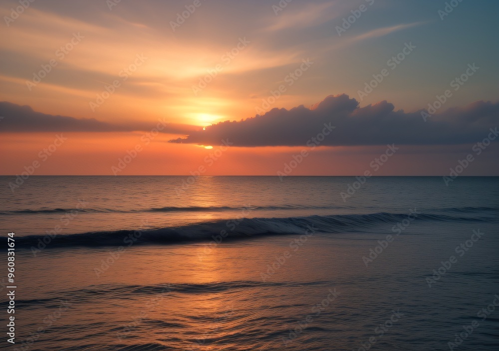 Sunset Over Calm Ocean Waves Sunset Over Calm Ocean Waves