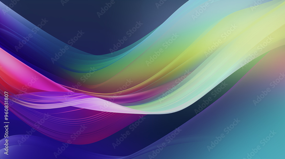 Colorful Flowing Gradient Waves on Dark Background Colorful Flowing Gradient Waves on Dark Background