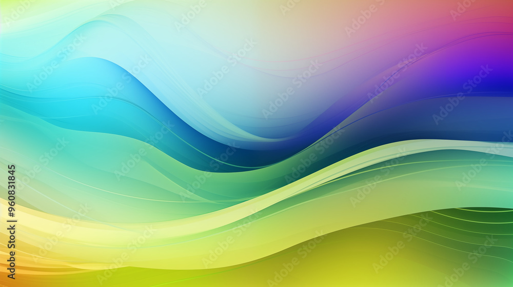 Vibrant Turquoise and Yellow Gradient Flowing Waves Vibrant Turquoise and Yellow Gradient Flowing Waves