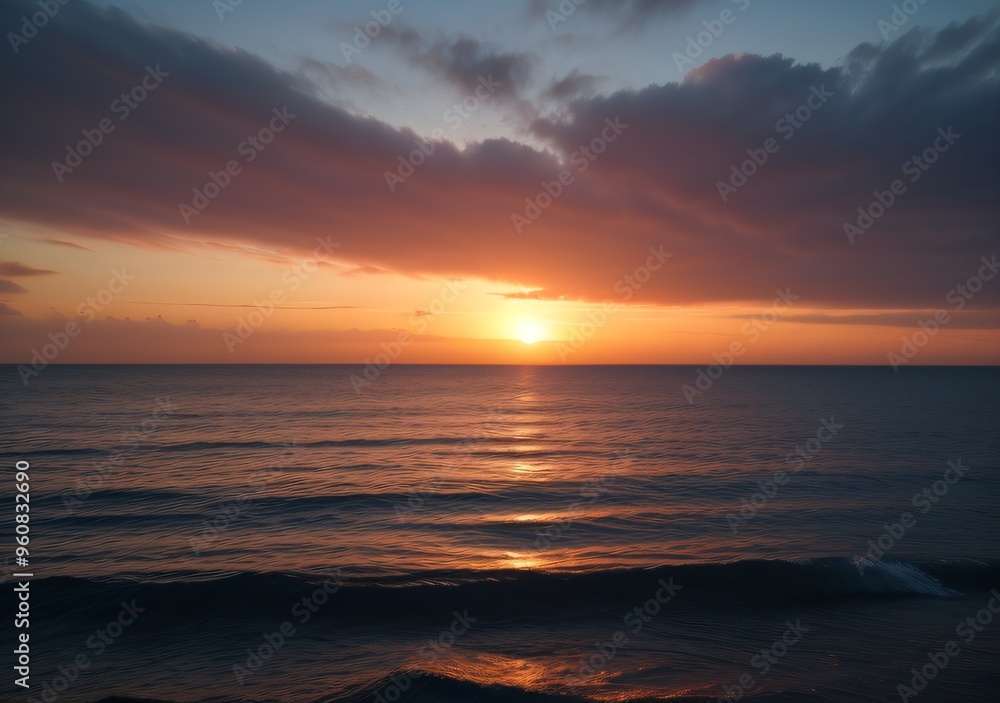 Sunset Over Calm Ocean Waves Sunset Over Calm Ocean Waves
