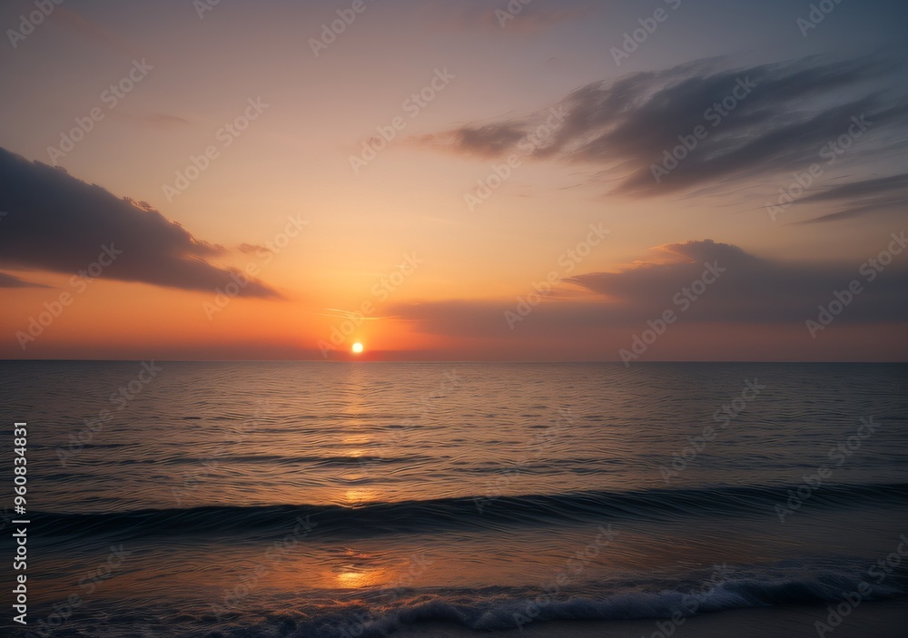 Sunset Over Calm Ocean Waves Sunset Over Calm Ocean Waves