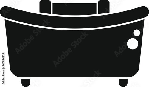 Black silhouette of a bathtub symbolizing hygiene, relaxation, and bathroom fixtures